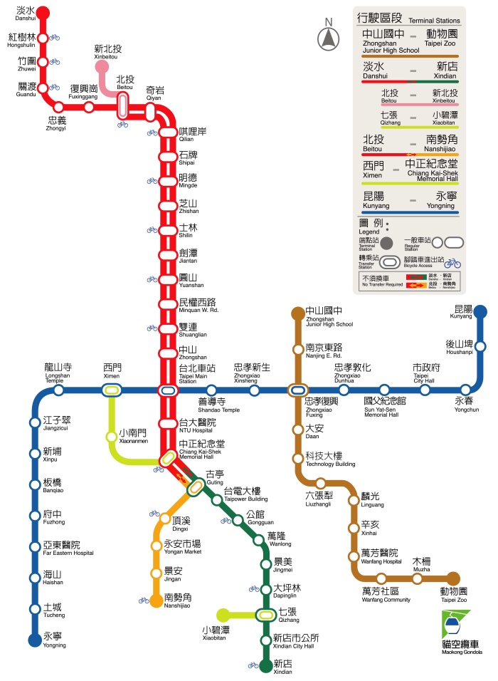 台北捷運路網圖